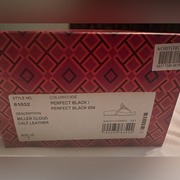 Tory Burch Miller Cloud Black Leather Sandals - Picture 4 of 4